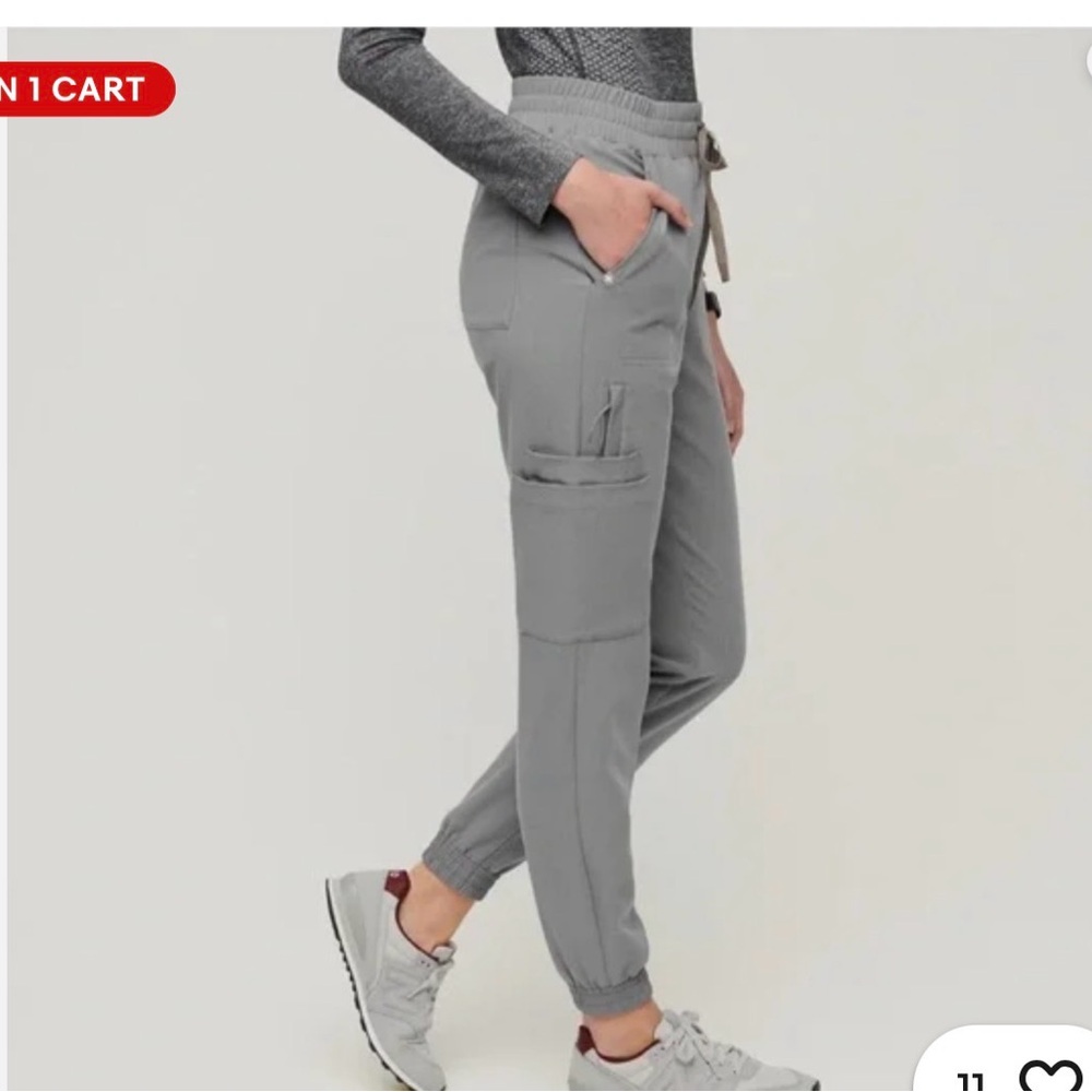 Figs Charlotte 21 Pocket Slim Scrub Pants Gray Women's